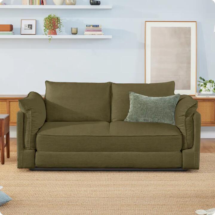 Brook Sofa Bed - Meadow Green / Double in Waitakere - Image 1