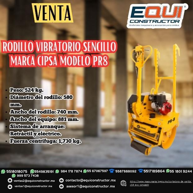 Rodillo Vibratorio PR8 CIPSA-Quintana Roo en Tulum - Imagen 1