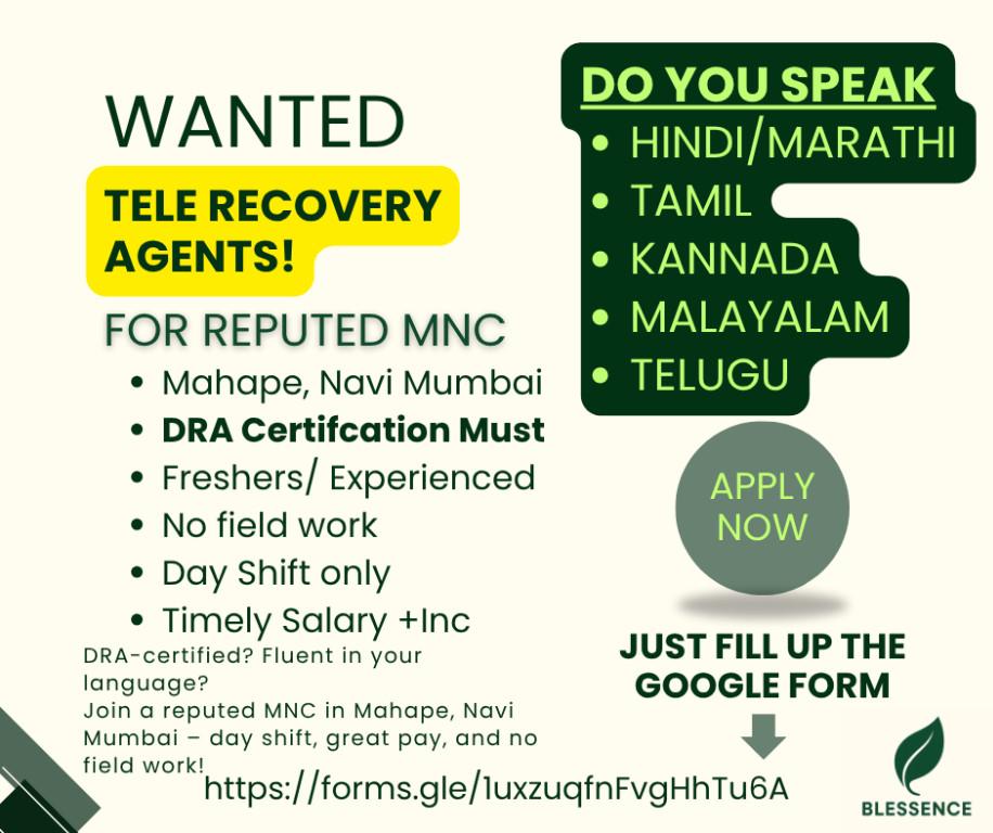 Tele Recovery Agent (Debt Recovery Agent) in Ghātkopar - Image 1