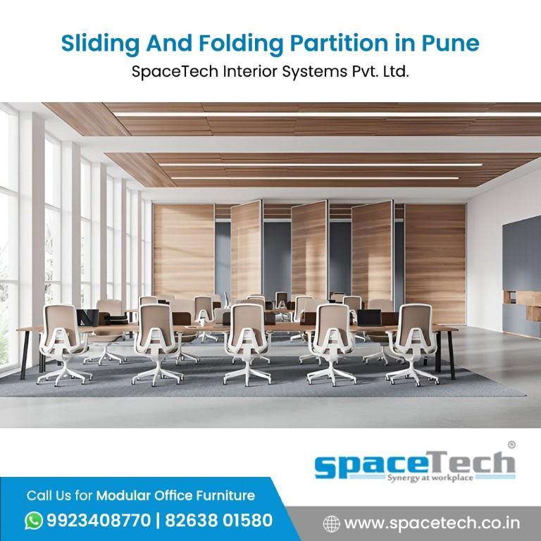 Sliding And Folding Partition in Pune - SpaceTech Interior in Hadapsar - Image 1