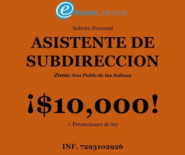 ASISTENTE DE SUB DIRECCIÓN en Santa María Chiconautla - Imagen 1
