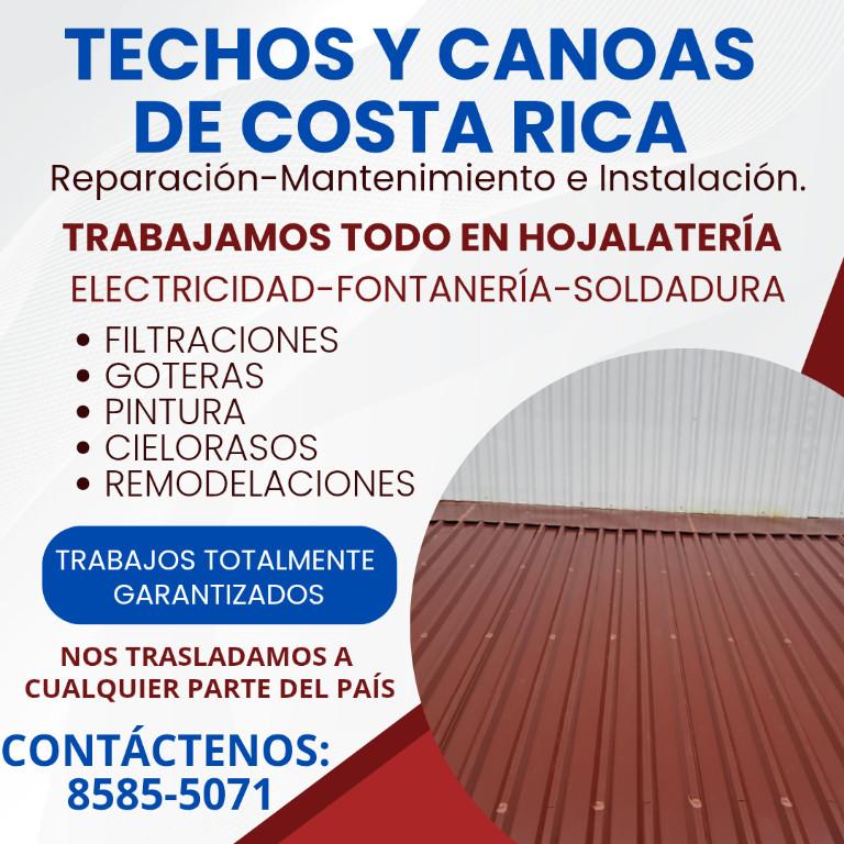 TECHOS Y CANOAS DE COSTA RICA. SERVICIO PROFESIONAL Y GARANTÍA. en Palmares - Imagen 1