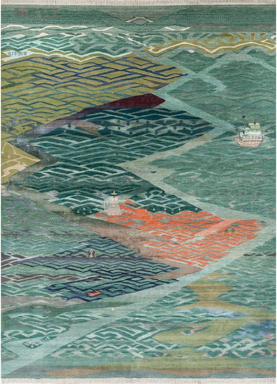 Abstract Area Rug 9x12 in India - Image 2