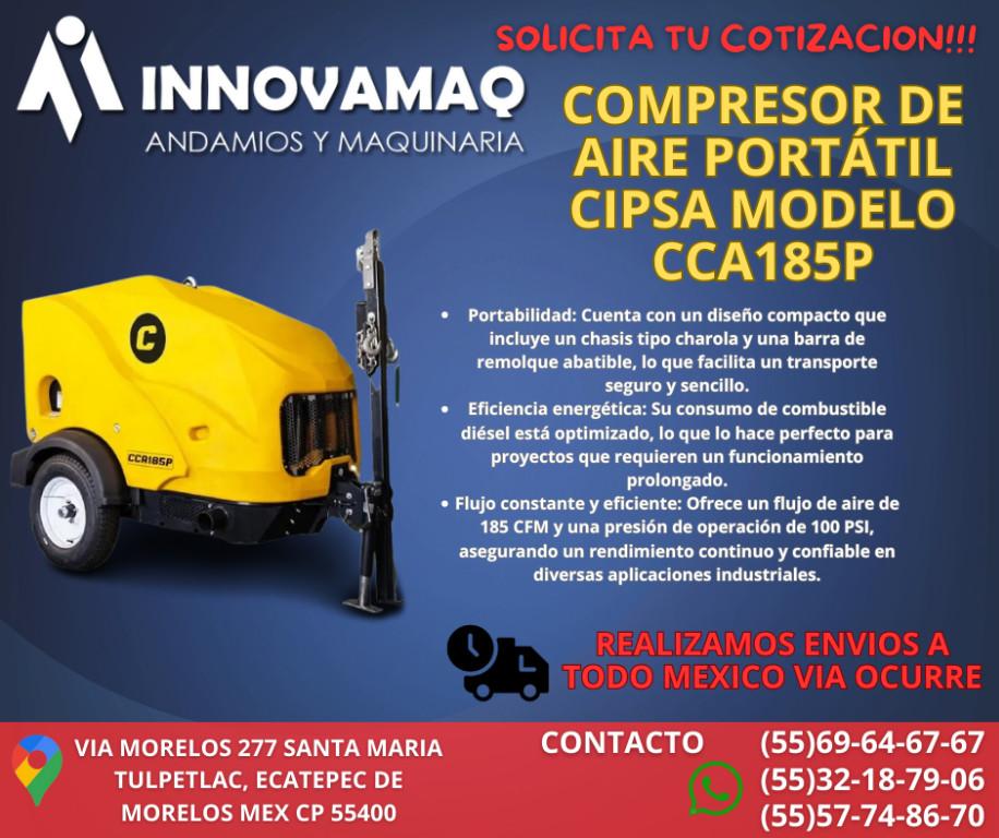 Compresor de Aire Neumático CIPSA CCA185P – 185 CFM a Diesel en Aguascalientes (AGS) - Imagen 1