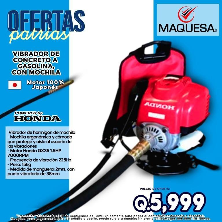 OFERTAS MAQUESA VIBRADOR DE CONCRETO A GASOLINA en Cobán - Imagen 1