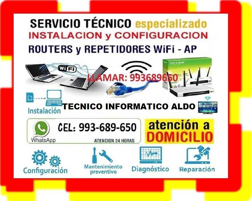 TECNICO DE INTERNET PC LAPTOP CABLEADOS RED WIFI en Perú - Imagen 1
