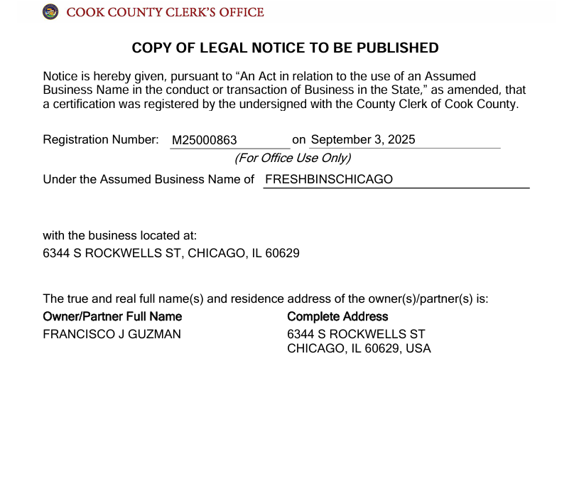 Assumed Business Name Certificate en los Estados Unidos - Imagen 1
