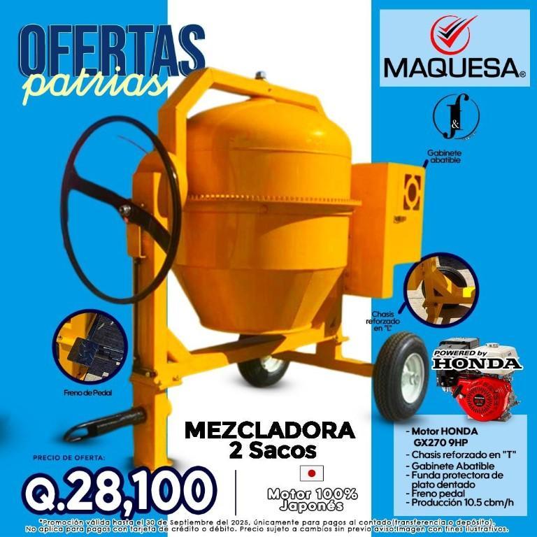 OFERTAS PATRIAS MEZCLADORA MAQUESA 2 SACOS en Cobán - Imagen 1