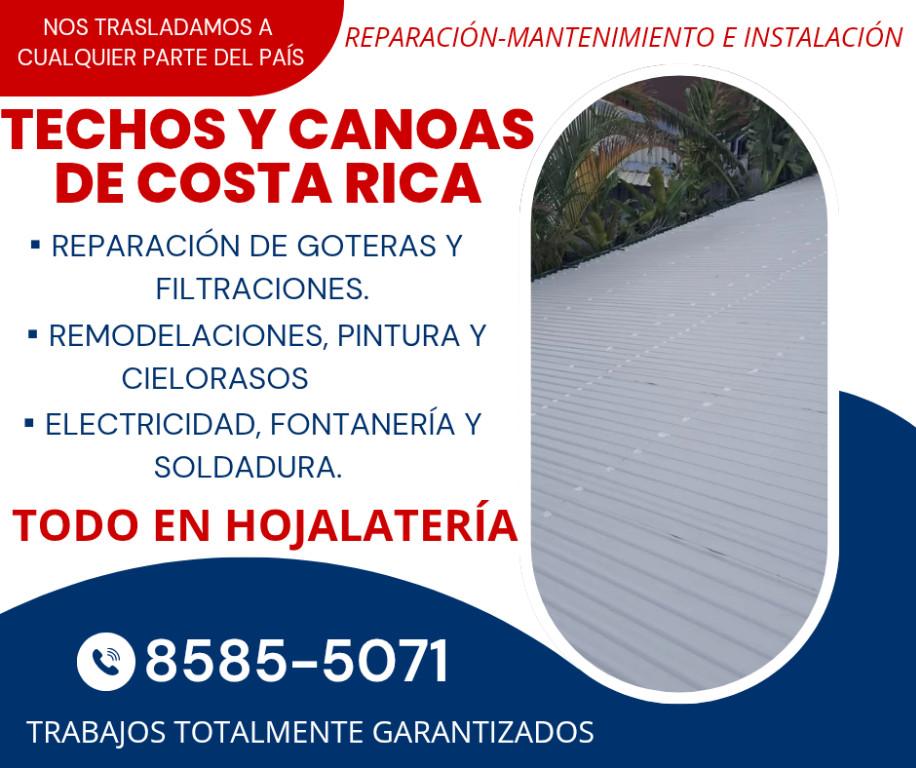 TECHOS Y CANOAS DE COSTA RICA. SERVICIO PROFESIONAL Y GARANTÍA. en Heredia - Imagen 1