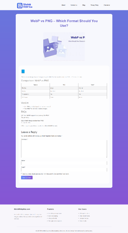 WebP vs PNG – Which Format Should You Use in Pakistan - Image 1