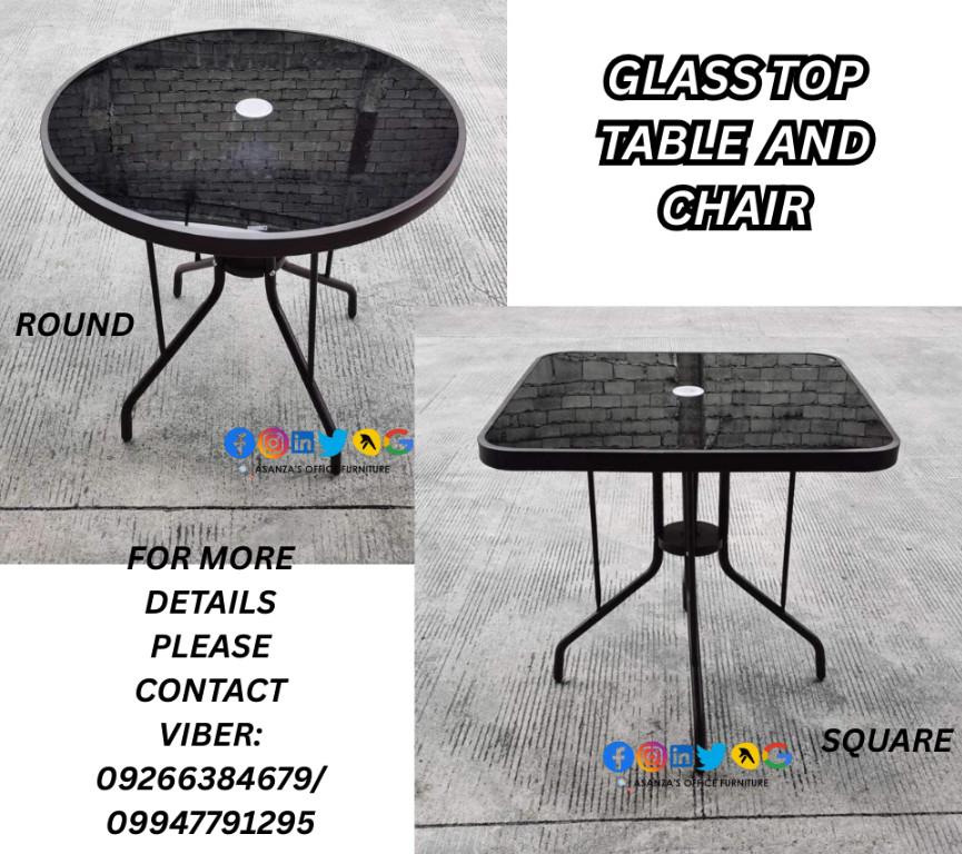 GLASS TOP TABLE AND CHAIR in Philippines - Image 1