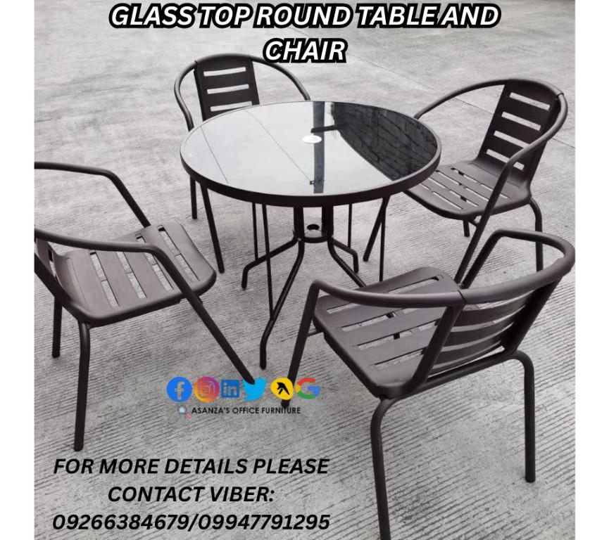 GLASS TOP TABLE AND CHAIR in Philippines - Image 3