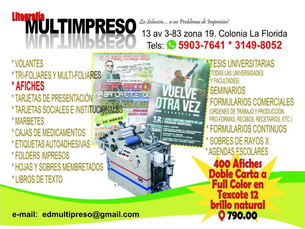 IMPRESIÓN DE AFICHES en Guatemala - Imagen 1