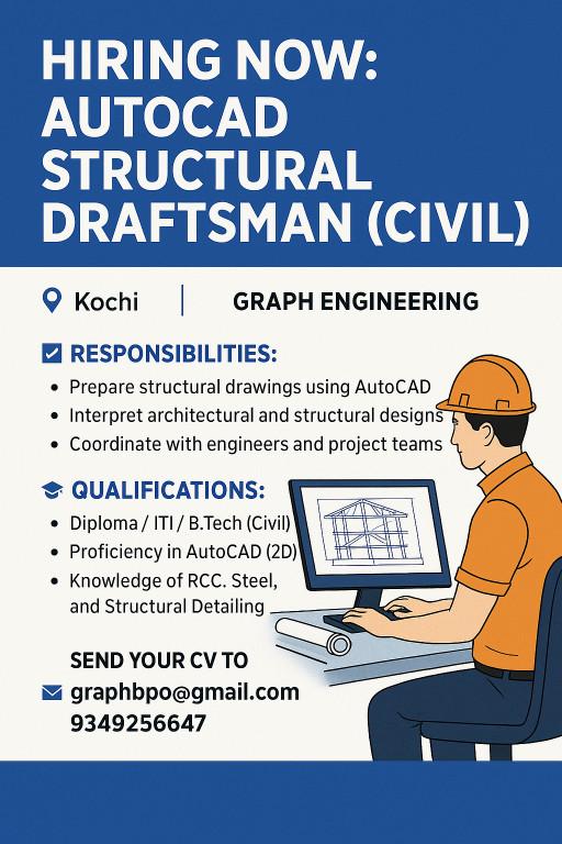 AutoCAD Structural Draftsman (Civil) in Edapalli - Image 1