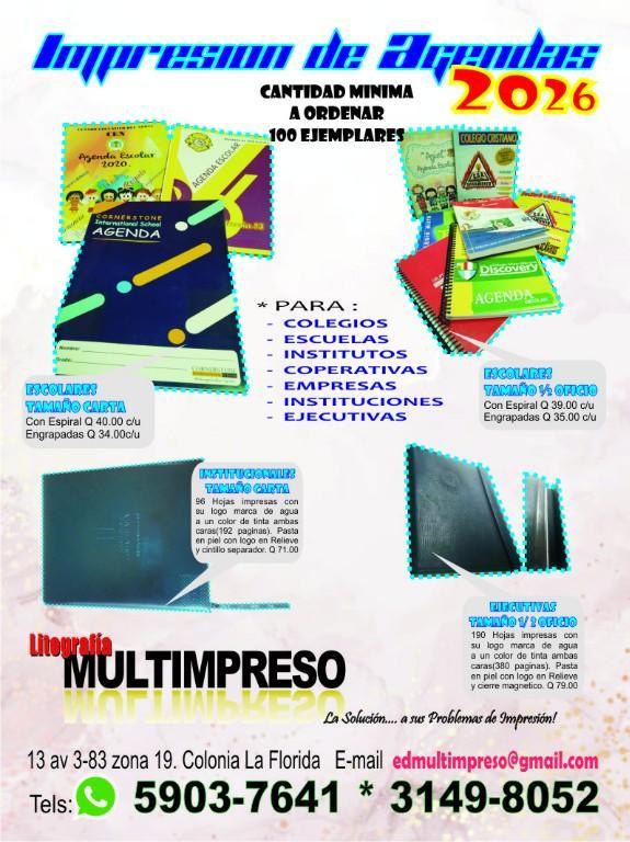 AGENDAS ESCOLARES 2026 en Guatemala - Imagen 1