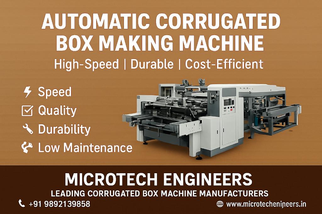 Automatic Corrugated Box Making Machine – Microtech Engineers in Ghātkopar - Image 1