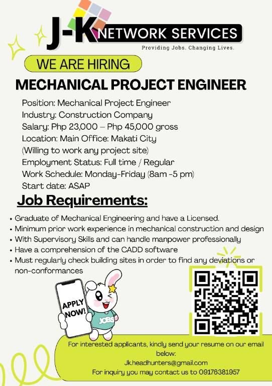 Mechanical Project Engineer | Start Asap | Monday-Friday in Paco - Image 1