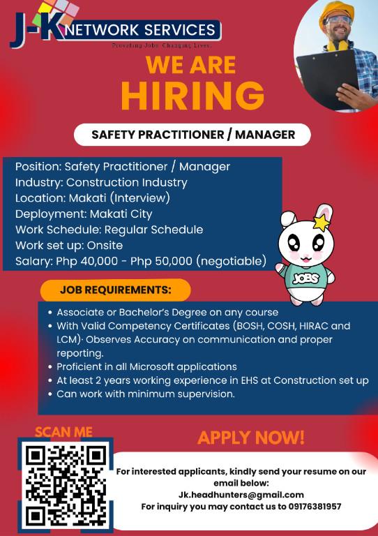 Safety Practitioner / Manager | Direct Hiring in West Rembo - Image 1
