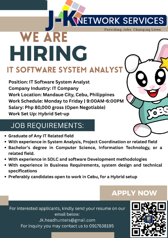 IT Software System Analyst | Work Location Mandaue City, Cebu in Taytay - Image 1