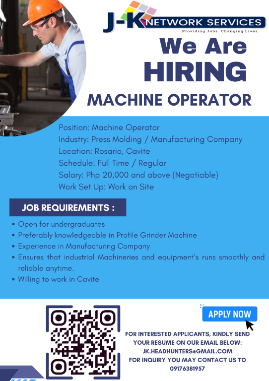 Machine Operator | Location Rosario, Cavite in Paco - Image 1