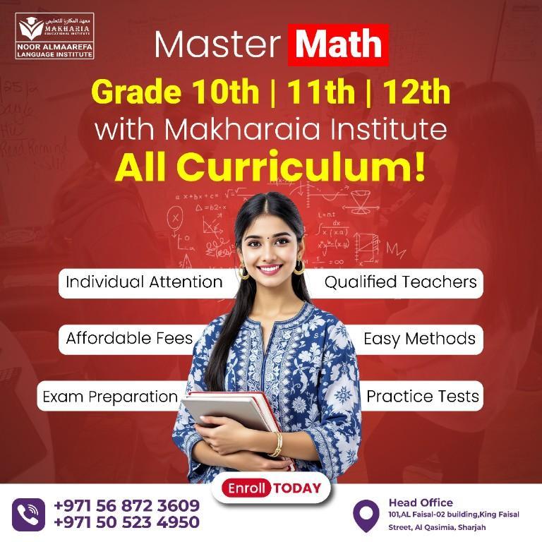 Master Math – Grade 10 | Grade 11 | Grade 12 in United Arab Emirates - Image 1