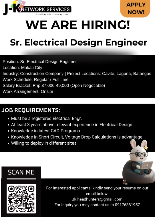 Sr. Electrical Design Engineer | Apply Now! in West Rembo - Image 1