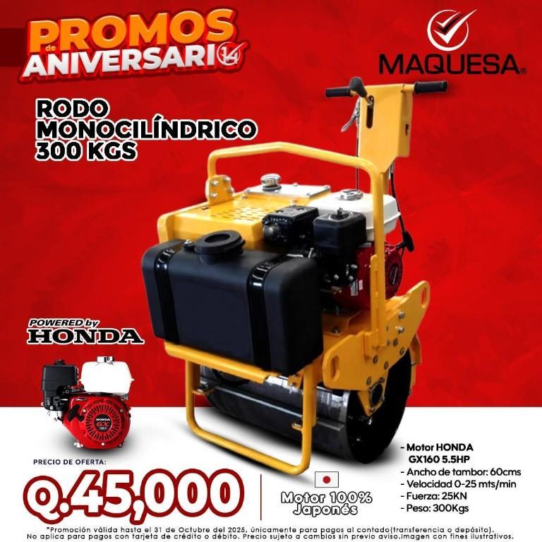 PROMOS ANIVERSARIO MAQUESA® RODO MONOCILÍNDRICO 300 KG en Guatemala - Imagen 1