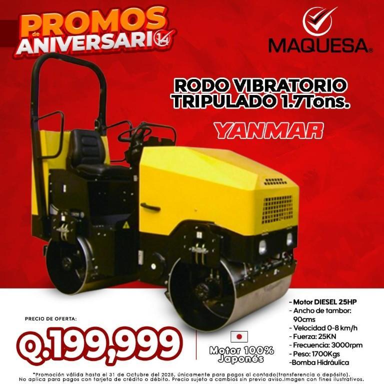 PROMOS ANIVERSARIO MAQUESA® RODO VIBRATORIO TRIPULADO en Cobán - Imagen 1