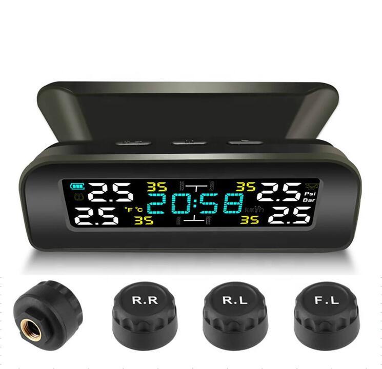 Tire Pressure Monitoring System Solar Clock LCD Display Car … in Highgate Hill - Image 1