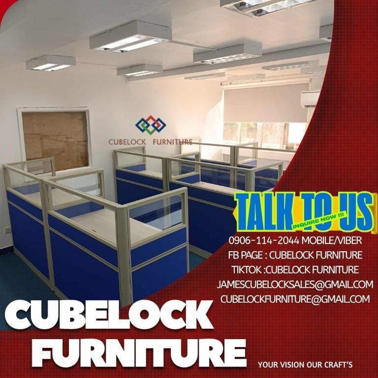 Modular workstation Design / Working Tables Fabric With Glass in Pasig - Image 2