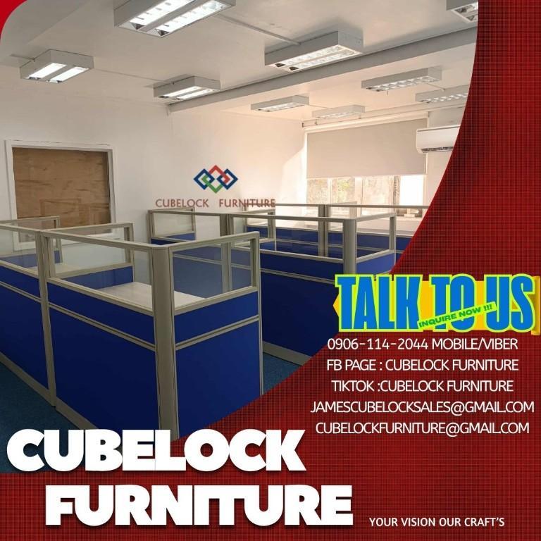 Modular workstation Design / Working Tables Fabric With Glass in Pasig - Image 3