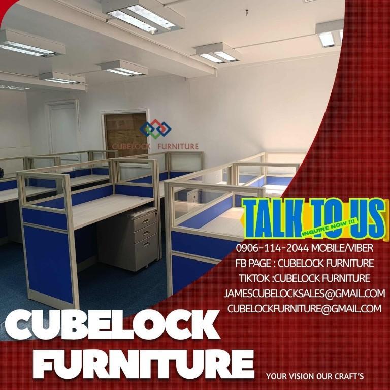 Modular workstation Design / Working Tables Fabric With Glass in Pasig - Image 4