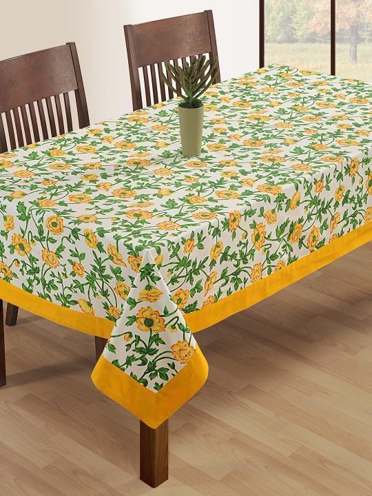 SWAYAM Off-White Floral Print Rectangular 60 x 90 Cotton Table in Bavdhan - Image 1