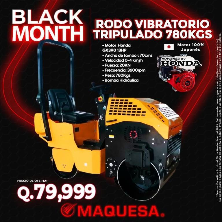 BLACK MONTH RODO VIBRATORIO TRIPULADO 780 KGS en Guatemala - Imagen 1