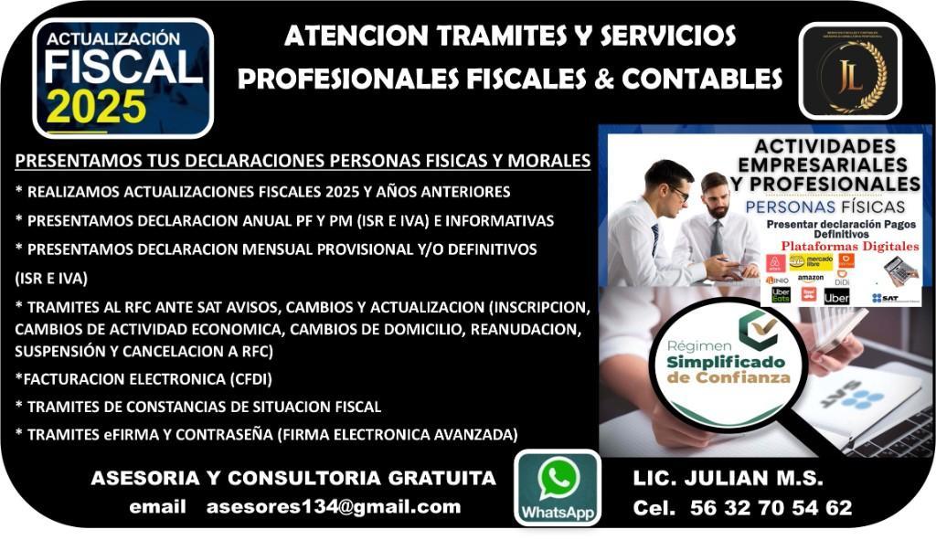 TRAMITES Y SERVICIOS PROFESIONALES FISCALES & CONTABLES en la Colonia Polanco - Imagen 1
