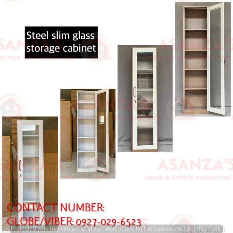 GLASS & SWING DOOR SLIM STEEL CABINET in Philippines - Image 2