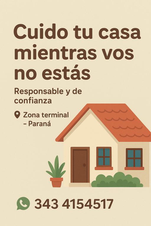 Cuidadora de casas en Parana Entre Rios en Paraná - Imagen 1