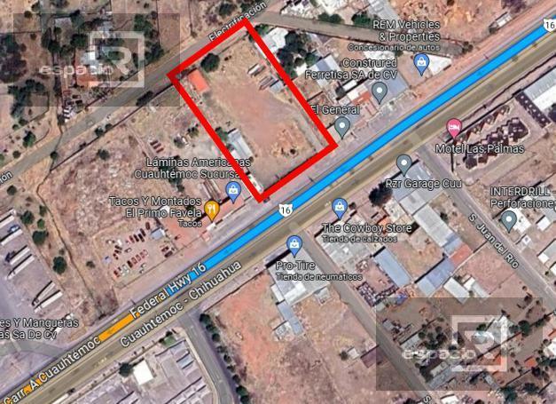 TERRENO EN RENTA SOBRE CARRETERA A CUAHUTEMOC, FRENTE A BAFAR en Chihuahua - Imagen 1