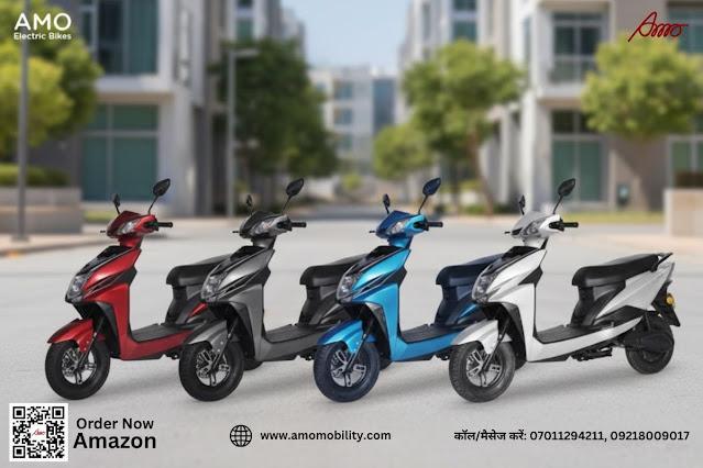 Electric Scooter AMO 60-70Km Range Low Speed Non-RTO Red in Noida - Image 1