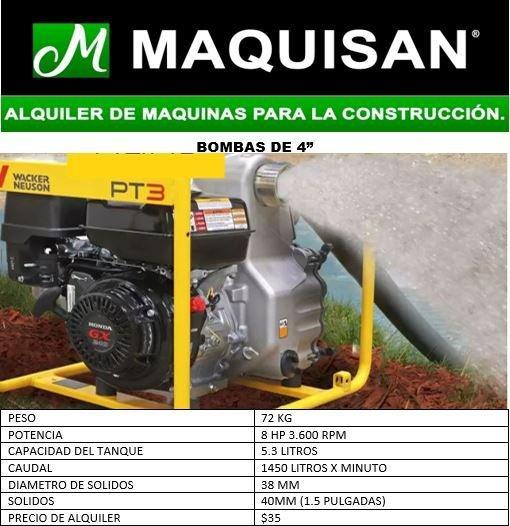 MOTOBOMBA (BOMBAS DE AGUA EN ALQUILER) CON MANGERAS en Ecuador - Imagen 2