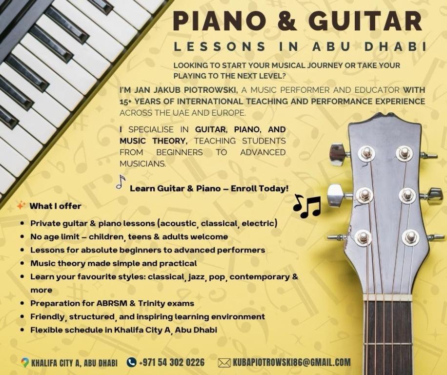 Private Guitar & Piano Lessons in United Arab Emirates - Image 1