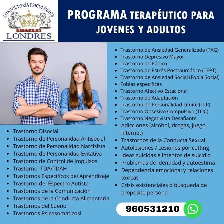 PROGRAMA TERAPÉUTICO PARA JÓVENES Y ADULTOS en Perú - Imagen 1