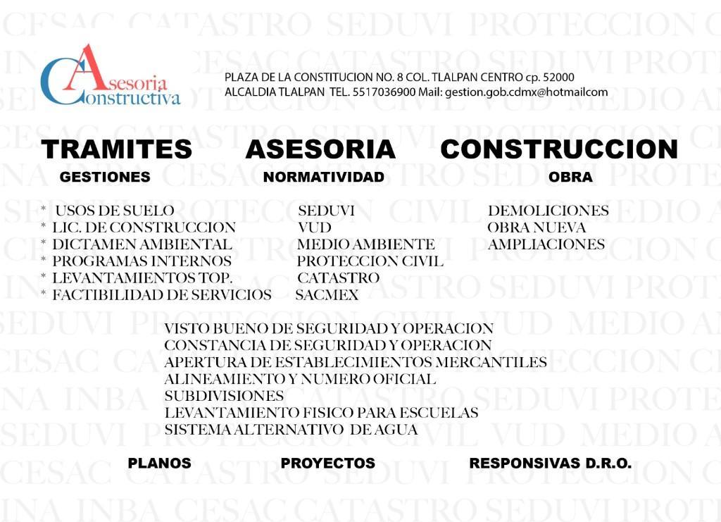 TRAMITES -ASESORIA - PROYECTO en Tlalnepantla - Imagen 1