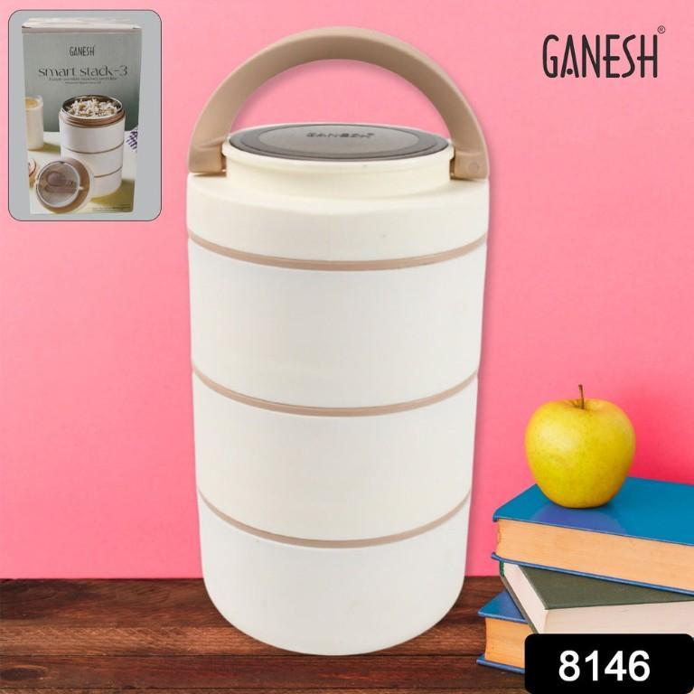 Triple Layer Portable Lunch Box – Perfect for On-the-Go Meals in India - Image 1