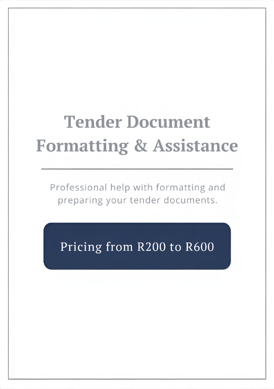 Tender Document Formatting & Assistance (R200–R600) in Germiston - Image 1