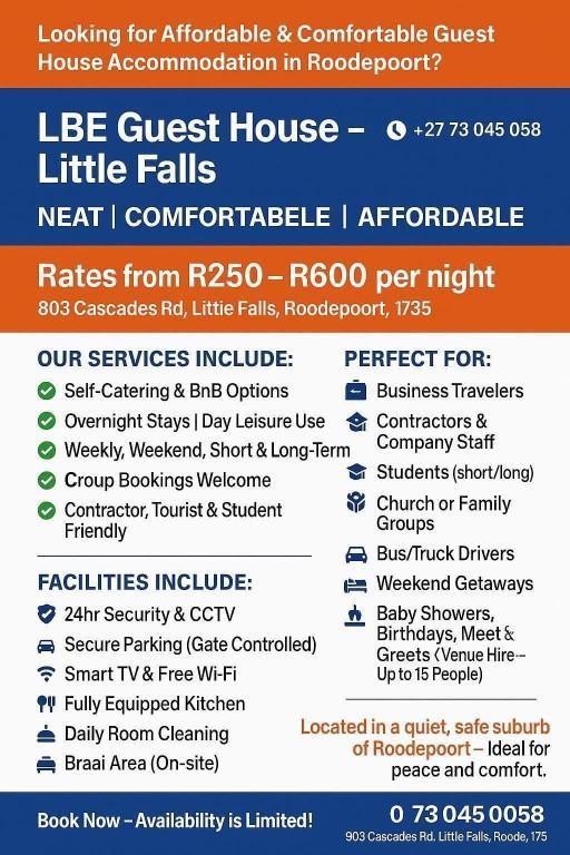 Guest House Near Me In Roodepoort Little Falls +27730450058 in South Africa - Image 8