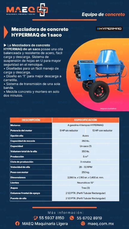 Revolvedoras para concreto marca hypermac en México - Imagen 2