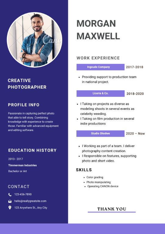 Clean & Professional CV Template for Photographers in Rohri - Image 2