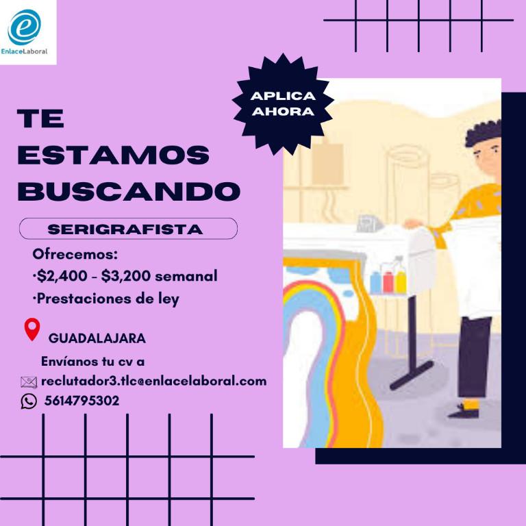 NE3CESITAMOS UN SERIGRAFISTA en Tlaquepaque - Imagen 1