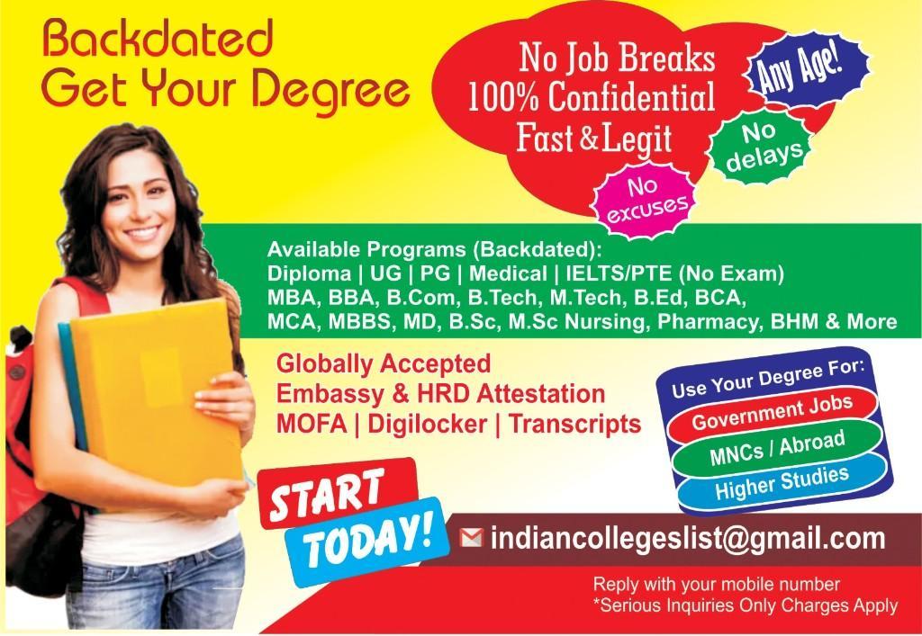 Backdated Degrees for Working Professionals – No Age Limit, in Viman Nagar - Image 1